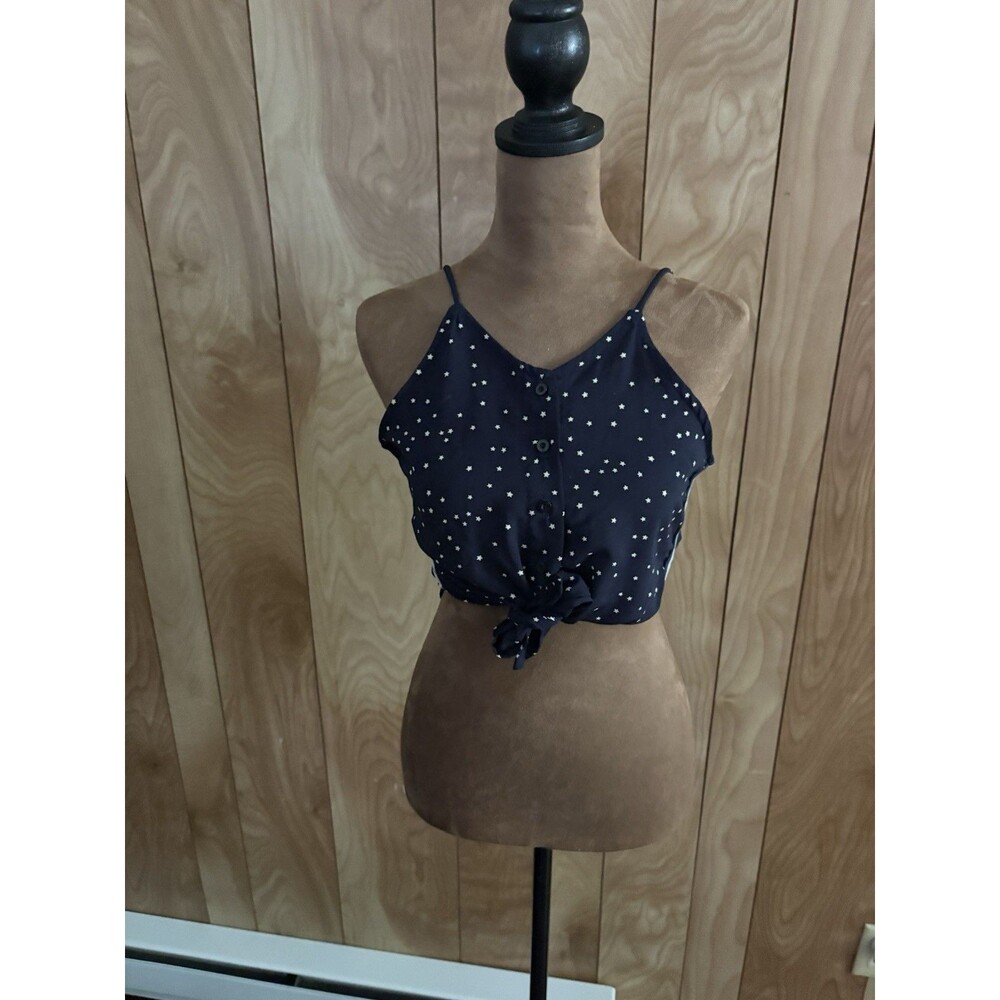 Vintage Havana Star Printed Navy Blue Tank Top Size Medium Sleeveless Shirt‎